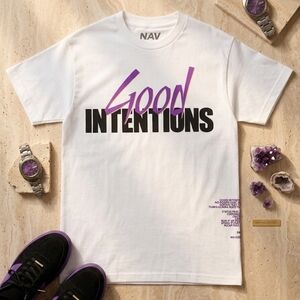 Good Intentions Graphic Tee - White & Purple